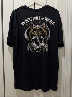 Zero Foxtrot No Rest For The Wicked Men’s XL Black Graphic T-Shirt
